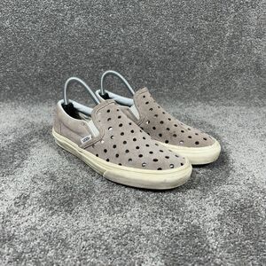 Vans x Madewell Women’s Size 7.5 Brown Perforated Leather Slip On Shoes Used